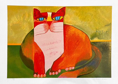 Orange Cat Red van Aldemir Martins, Afdruk te koop op Singulart