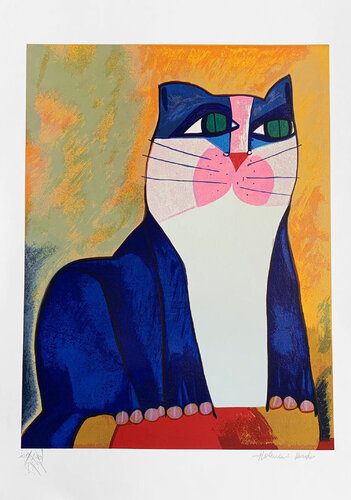 Gato Azul Face Rosa van Aldemir Martins, Afdruk te koop op Singulart