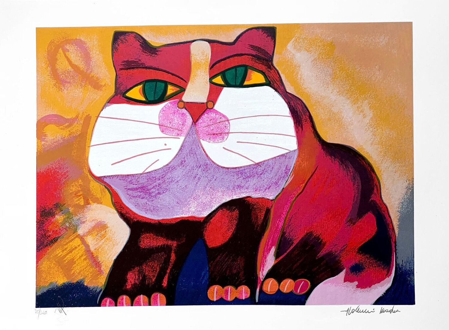 Gato Vermelho Rosa Aldemir Martins Druck zu verkaufen