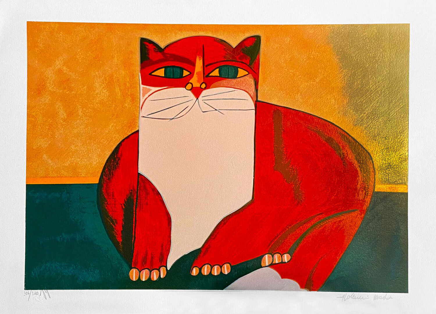 Red Cat Orange Aldemir Martins Stampa in vendita