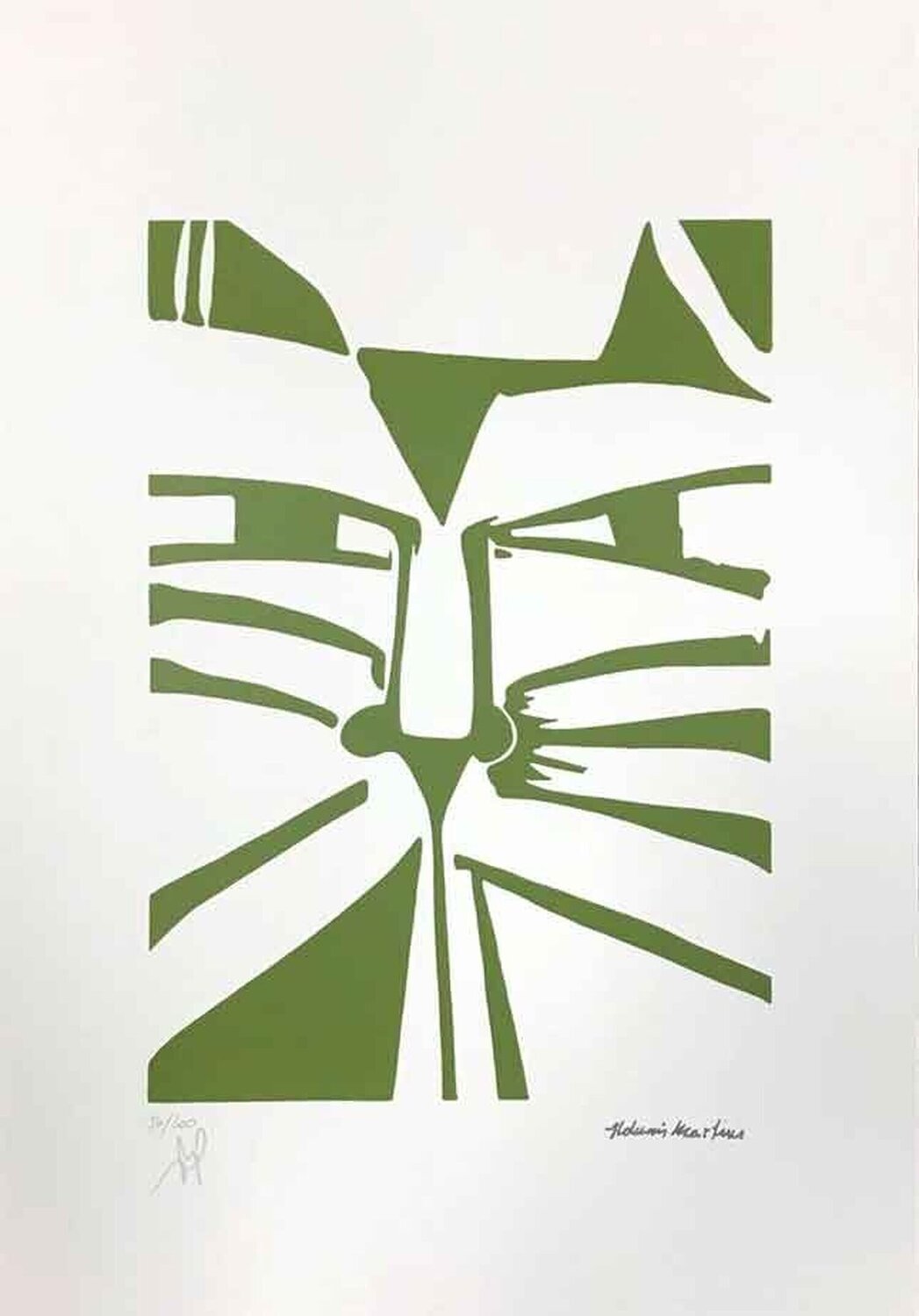 Gato Tiras Verde Aldemir Martins Druck zu verkaufen