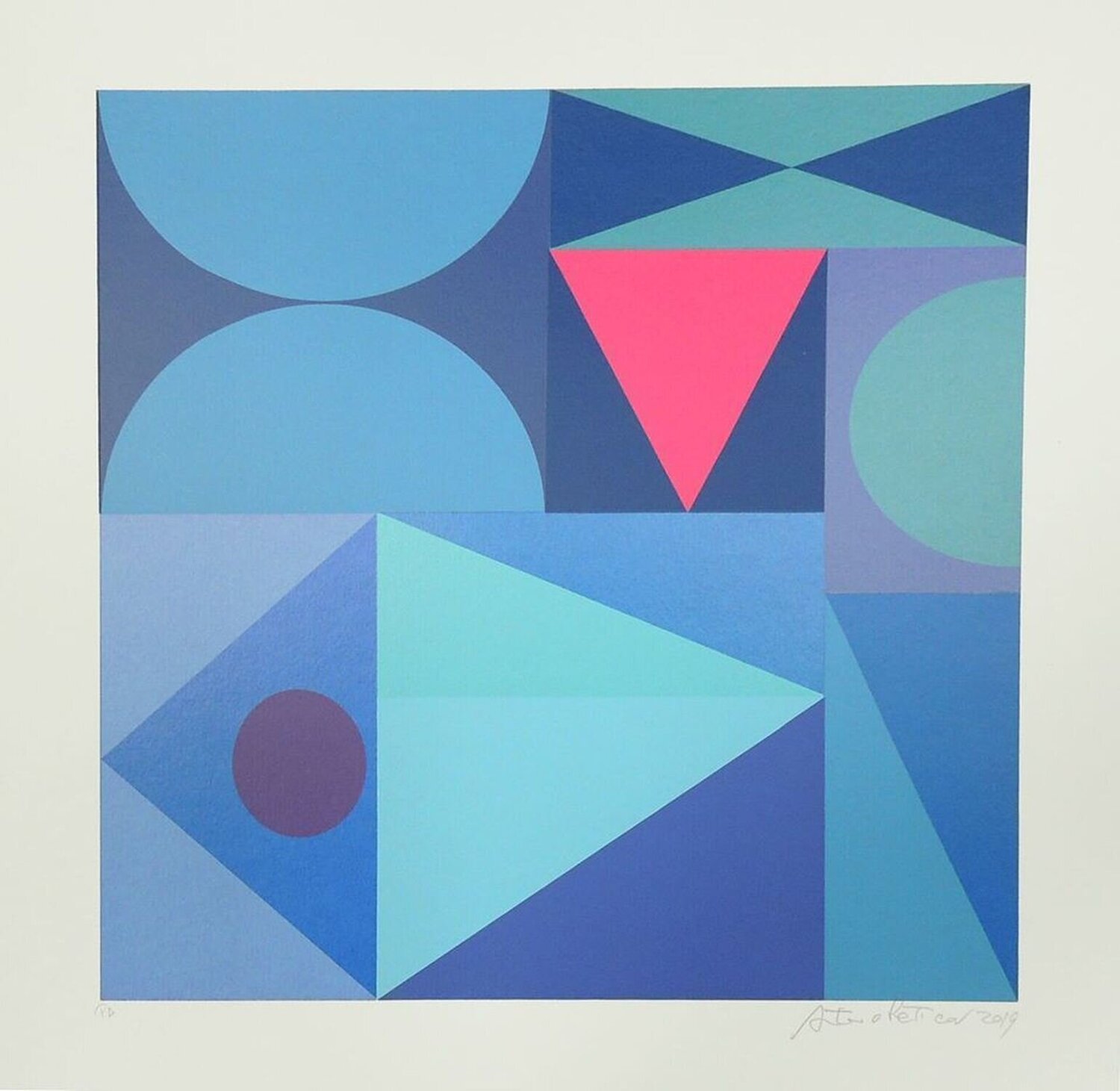 Blue Composition Antonio Peticov Druck zu verkaufen