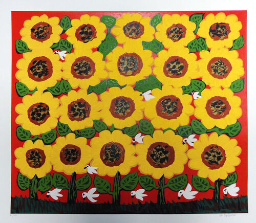 Red Sunflower von Antonio Poteiro, Druck kaufen auf Singulart
