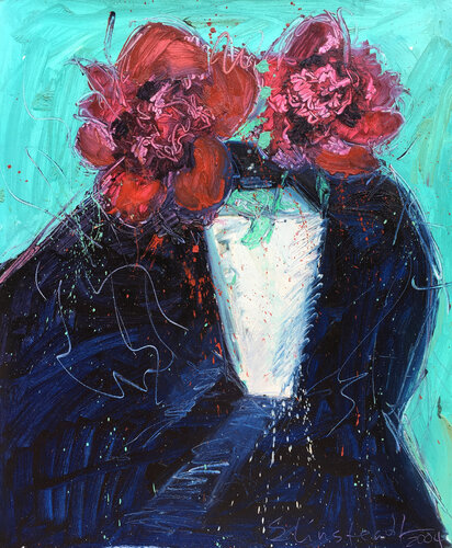 Peonies van Stephen Linsteadt, Schilderij te koop op Singulart