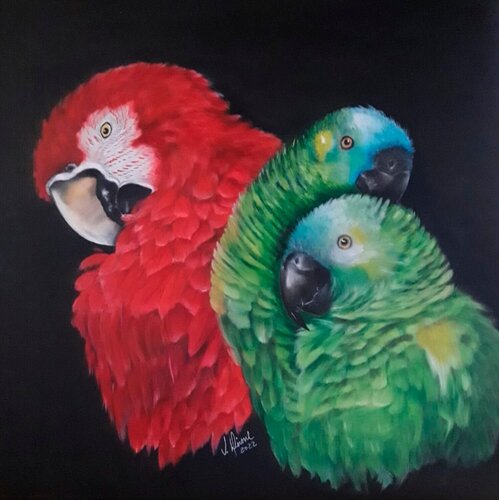 Brazilian Birds di Vanda Direne, Pittura in vendita su Singulart