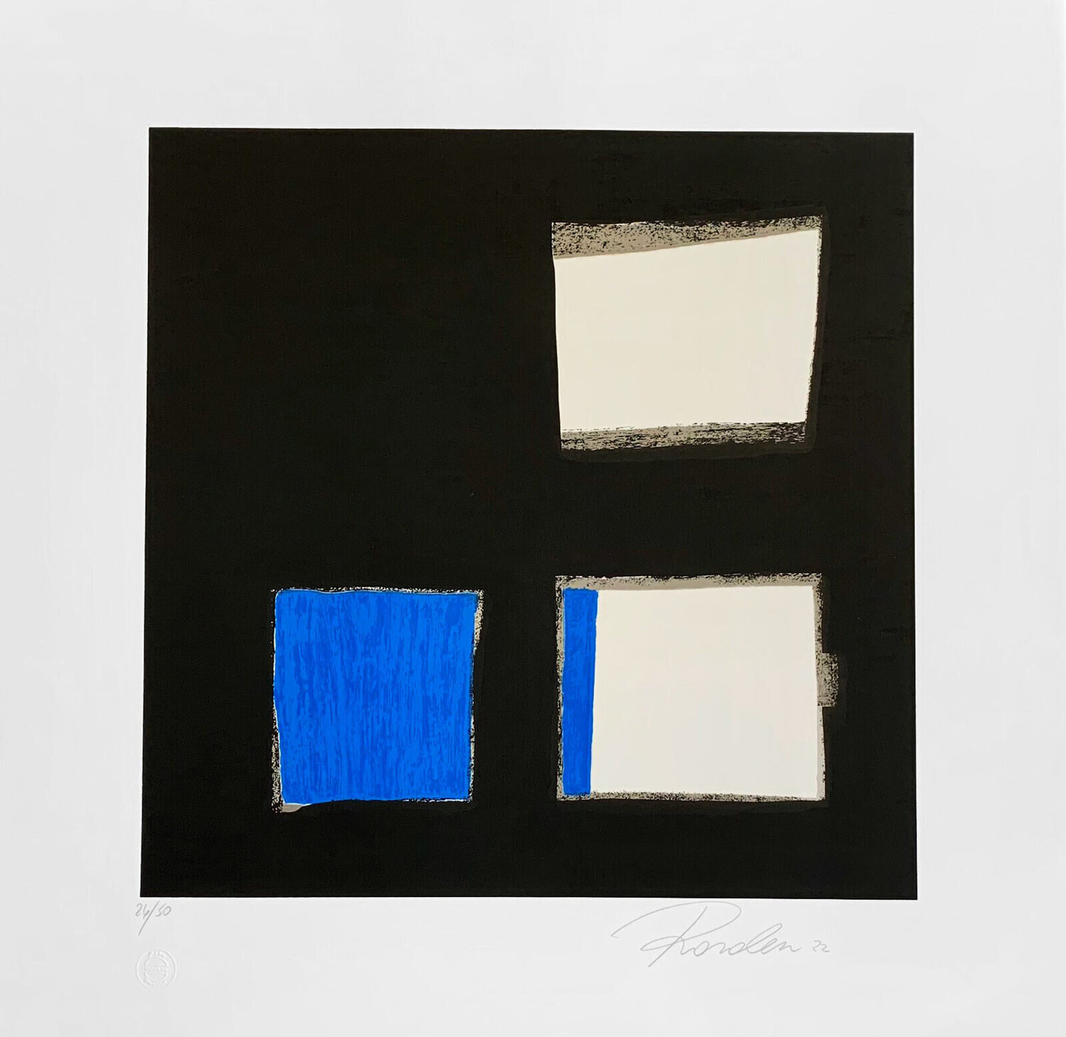 DR Blue Square Rosolen Stampa in vendita