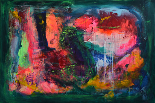 Hummingbird Paradise de Sebastian Merk, Pintura a la venta en Singulart