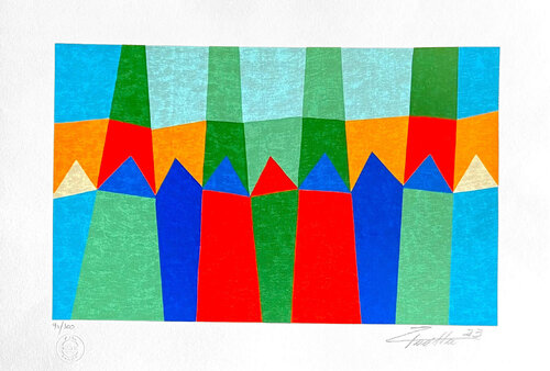 Composição Bandeirinhas Coloridas von Zi Facella, Druck kaufen auf Singulart