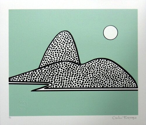 Pão de Açúcar Bolinhas Fundo Verde by Carlos Furtado, Print for Sale on Singulart