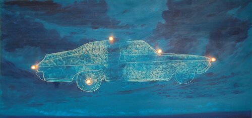 Last ride of Juan Diego (69 Malibu) de Richard Armendariz, Pintura a la venta en Singulart