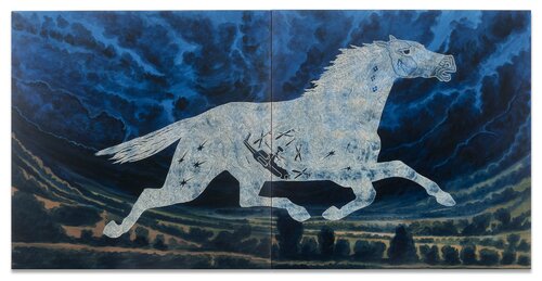 Tlazolteotl as a Horse (Aztec Deity of Midwives) van Richard Armendariz, Schilderij te koop op Singulart