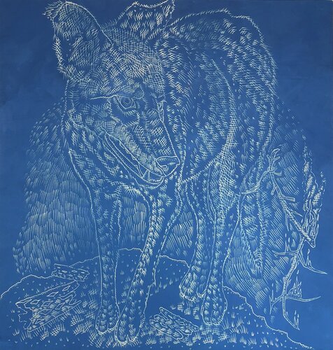 Colita de fuego (fire tail) van Richard Armendariz, Schilderij te koop op Singulart