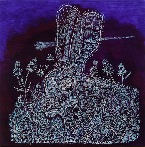 Tired of Being a Good Listener van Richard Armendariz, Schilderij te koop op Singulart