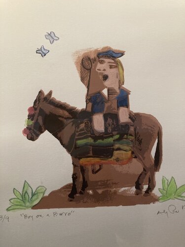 Boy on a Burro van Alejandro Diaz, Afdruk te koop op Singulart