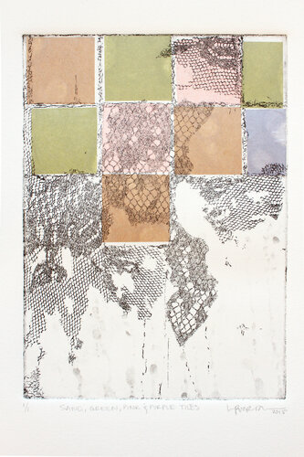Sand, Green, Pink and Purple Tiles di Lina Puerta, Stampa in vendita su Singulart