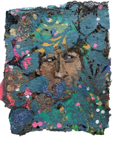 Untitled Crop Picker (Turquoise) di Lina Puerta, Opera su carta in vendita su Singulart