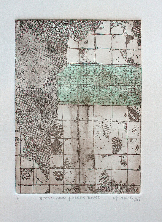 Brown Grid and Green Band Lina Puerta