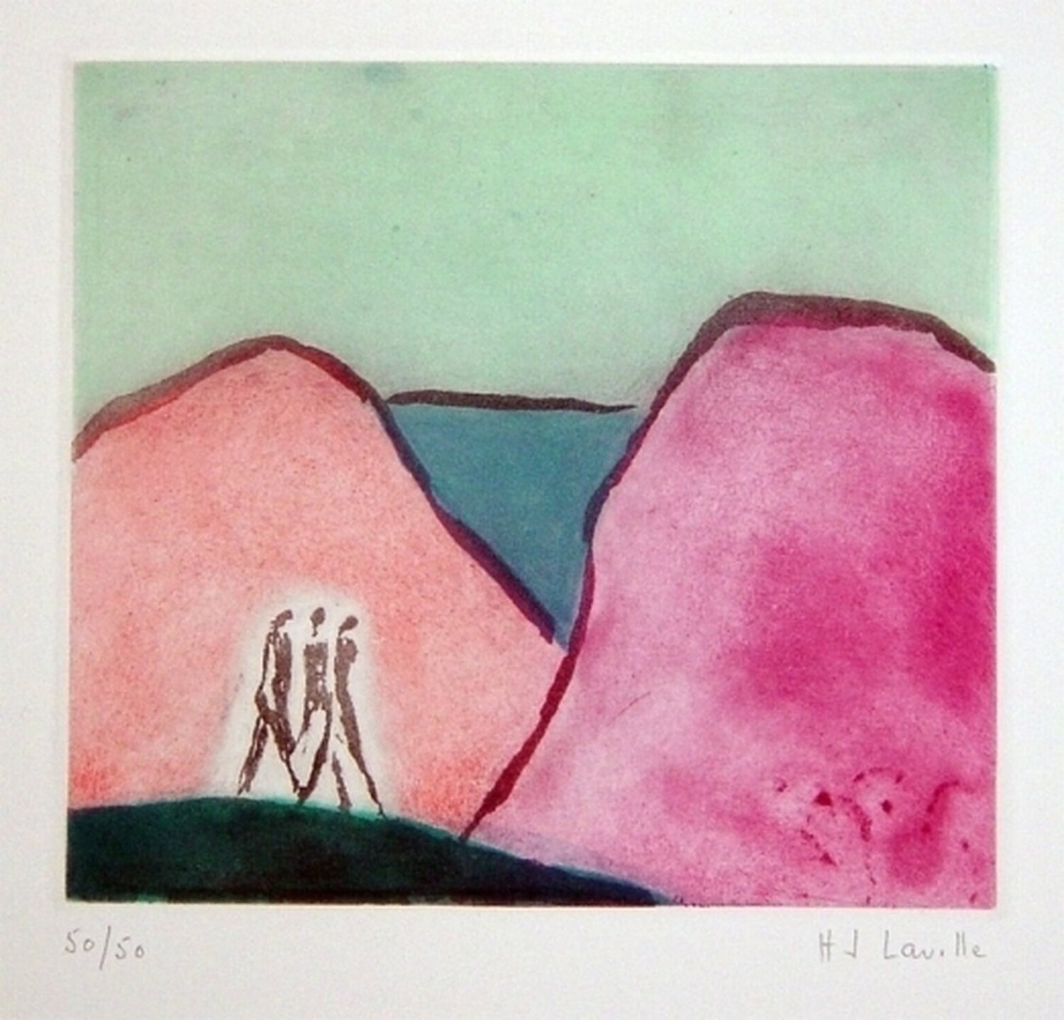 Three Figures Walking Joy Laville