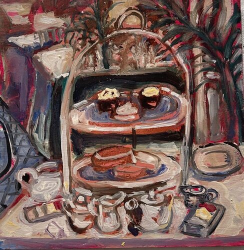 Sunday tea van Marta Sánchez, Schilderij te koop op Singulart