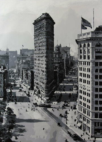 Flatiron Building 1920 di Marco Barberio, Pittura in vendita su Singulart