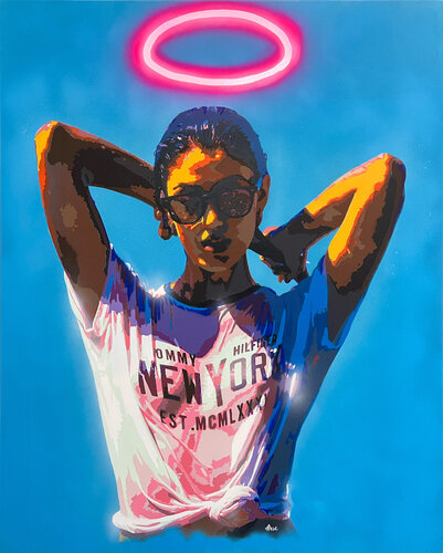 She's an angel di Marco Barberio, Pittura in vendita su Singulart