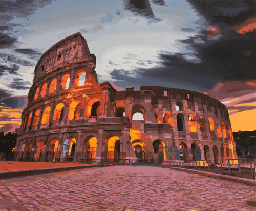 Colosseo sunset di Marco Barberio, Pittura in vendita su Singulart