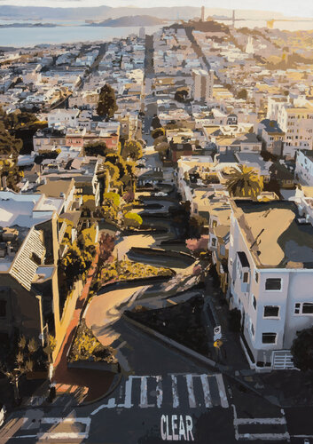 Lombard Street di Marco Barberio, Pittura in vendita su Singulart