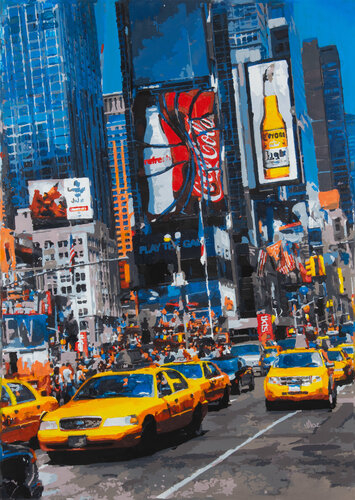 Times Square Chaos von Marco Barberio, Malerei kaufen auf Singulart