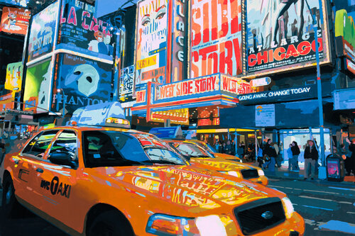Broadway Nightlights di Marco Barberio, Pittura in vendita su Singulart