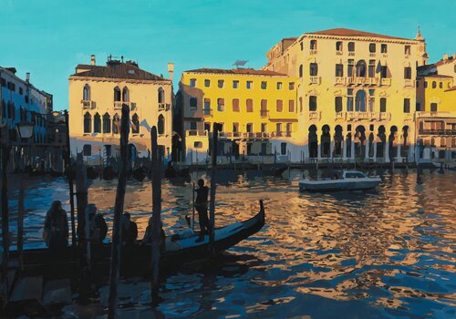 Golden Venice under Tiffany di Marco Barberio, Pittura in vendita su Singulart