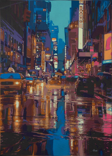 New York City Rain #9 van Marco Barberio, Schilderij te koop op Singulart
