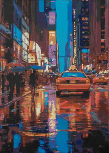 New York City Rain 14 van Marco Barberio, Schilderij te koop op Singulart