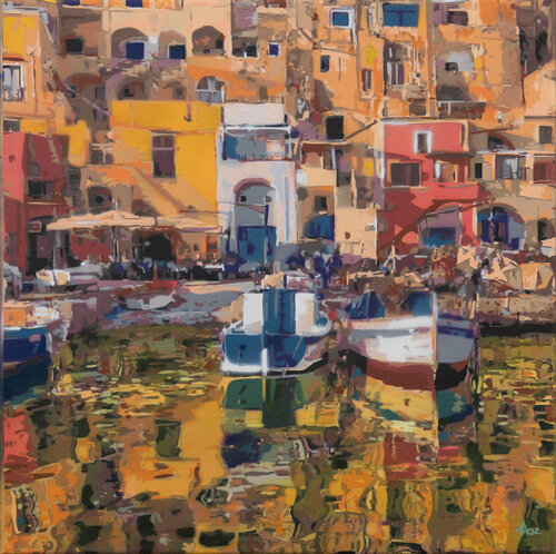 Golden Procida by Marco Barberio, Painting for Sale on Singulart