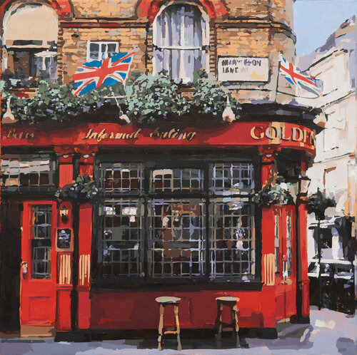 uk golden pub di Marco Barberio, Pittura in vendita su Singulart