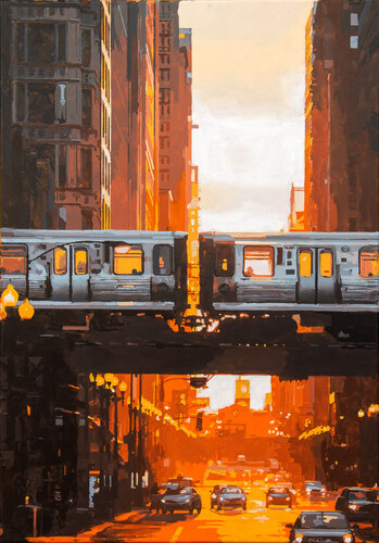 Chicago Loop van Marco Barberio, Schilderij te koop op Singulart