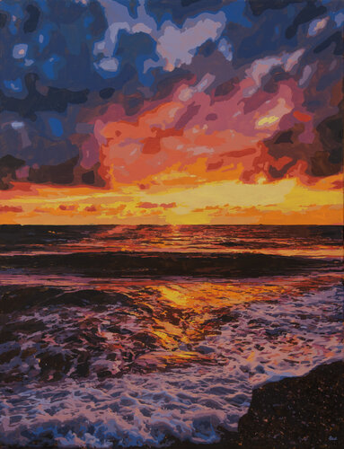 Sunset tide by Marco Barberio, Painting for Sale on Singulart