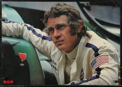 LE MANS Japanese Poster, different close up of race car driver Steve McQueen, tie-in for RCA! by Anon, Print for Sale on Singulart