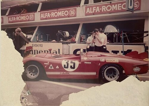 Steve McQueen Le Mans Alfa Romeo production shot from the personal collection fo Nikita Knatz van Anon, Fotografie te koop op Singulart