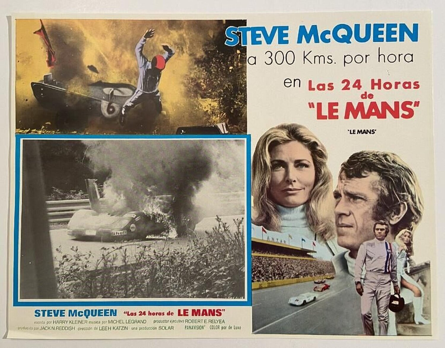 Steven McQueen, Le Mans, Oversize Mexican Lobby Card RARE Anon Druck zu verkaufen