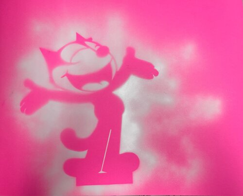 Hot Pink Felix the Cat di David Silver, Pittura in vendita su Singulart