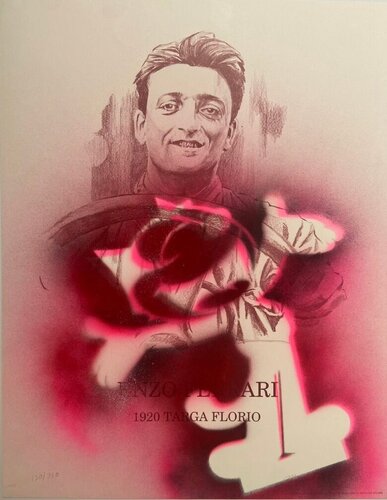 Felix the Cat Mets Enzo Ferrari Again di David Silver, Pittura in vendita su Singulart