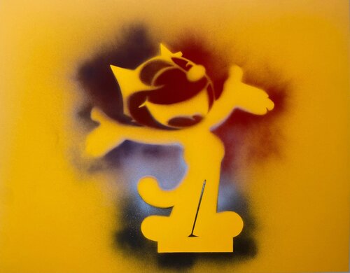 Felix the Cat Likes his Margaritas di David Silver, Pittura in vendita su Singulart