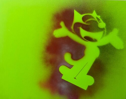 Felix the Cat Feeling Three Dimensional di David Silver, Pittura in vendita su Singulart