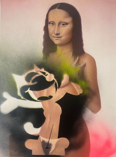 Felix and the Mona Lisa di David Silver, Pittura in vendita su Singulart