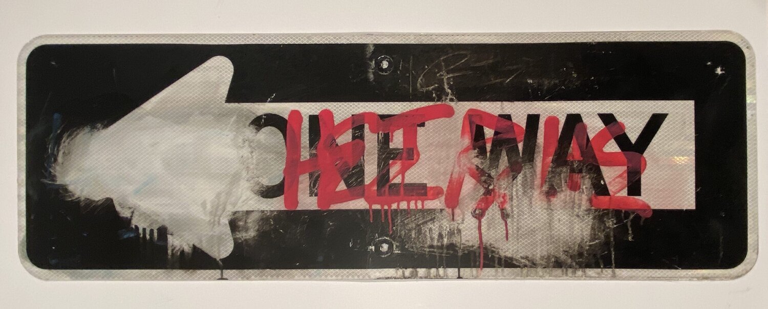 Vox Populi (A Working Man's Ruscha) David Silver Dipinto originale in vendita