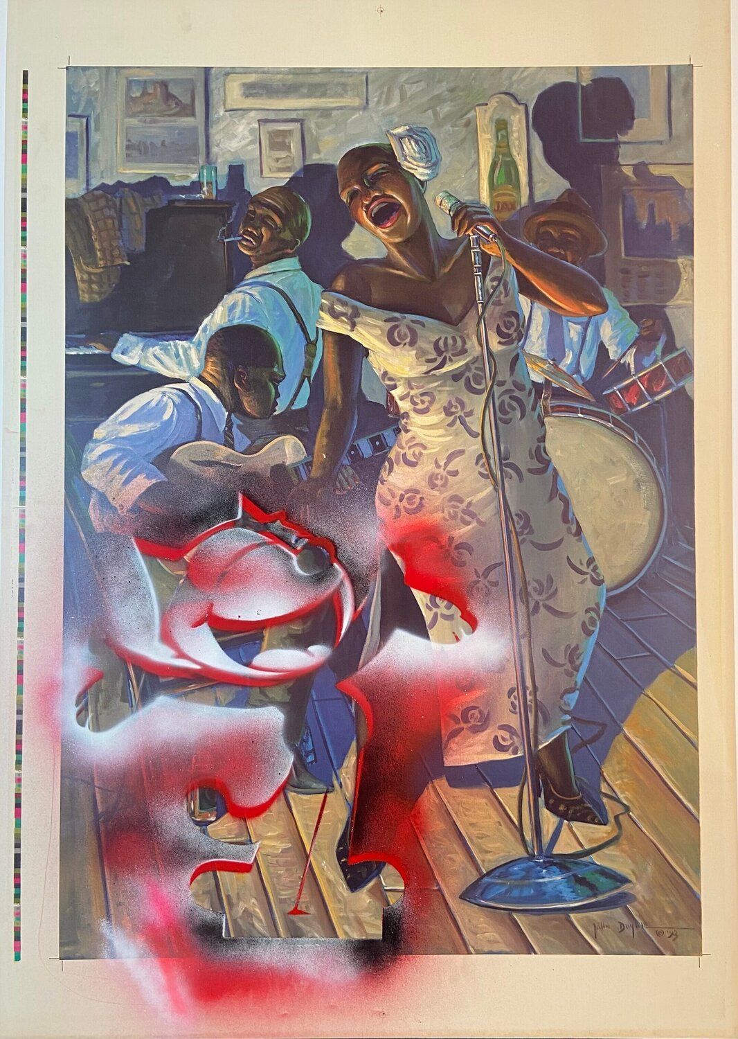 Felix the Cat Sings the Blues David Silver Originalgemälde zu verkaufen