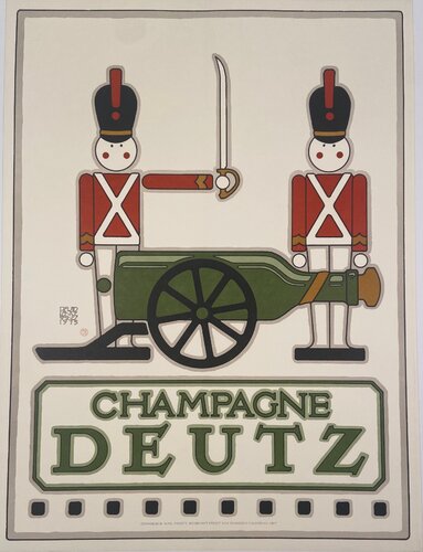 1976 Seven colors plus imprint 18" x 24" Client: Champagne Deutz & Connoisseur Wine Imports, 462 Bryant, San Francisco CA 94107 by David Lance Goines, Print for Sale on Singulart