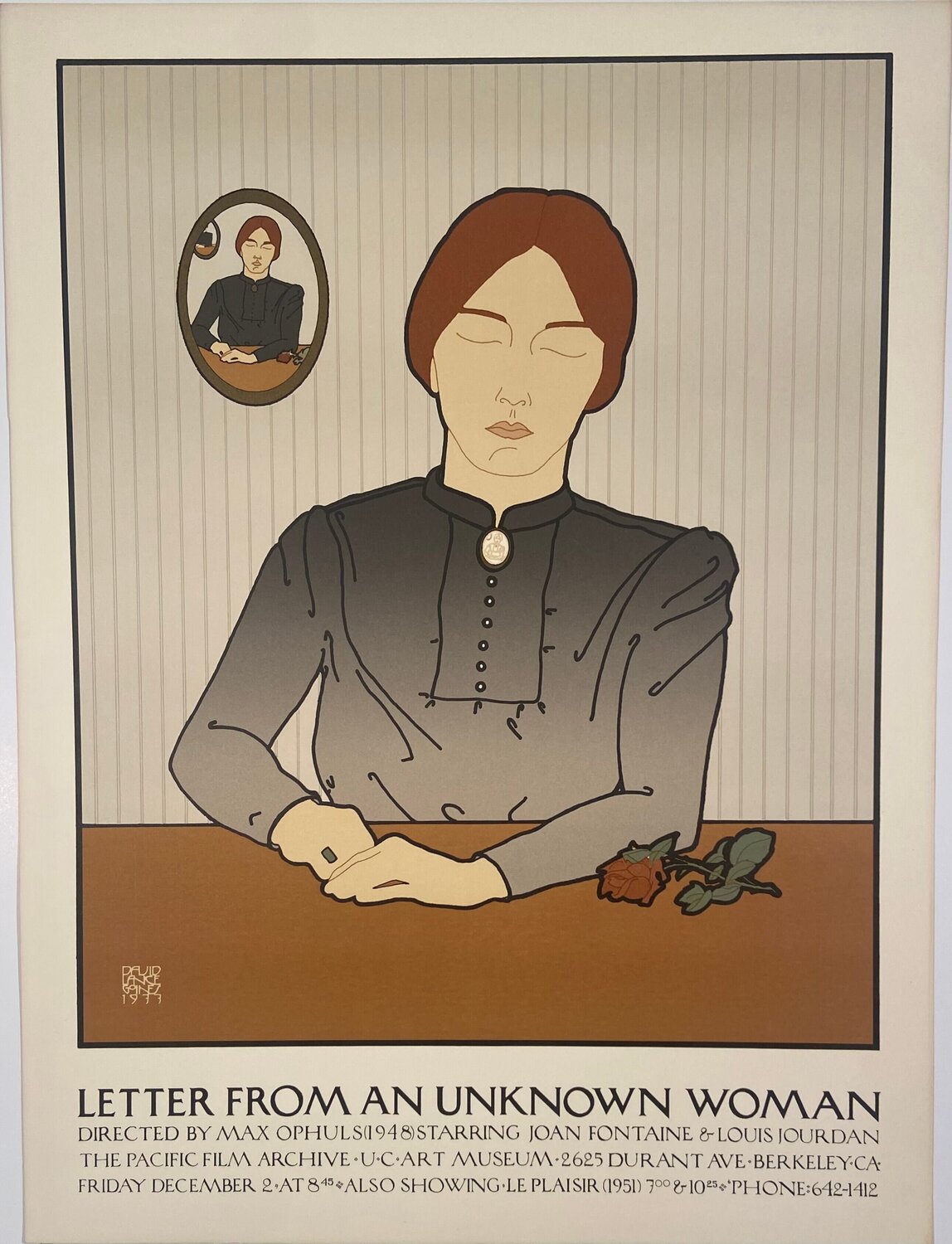 Letter from a Unknown Woman, FREE DOMESTIC SHIPPING David Lance Goines Stampa in vendita