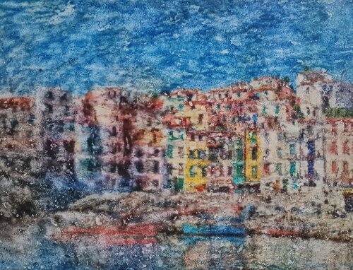 Borgo marino (n.715) - at the beach series van Alessio Mazzarulli, Schilderij te koop op Singulart