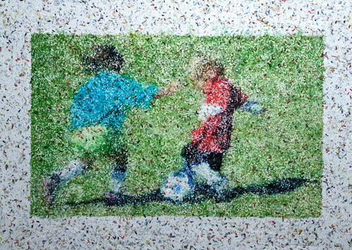 Team 3 - (n.501) - "I love football" series de Alessio Mazzarulli, Pintura a la venta en Singulart